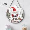 Decorative Entrance Wall Art Christmas Hanging Pendant with Lanyard, Wooden Sign for Front Indoor Outdoor Seasonal Decor Door, Creative Farmhouse