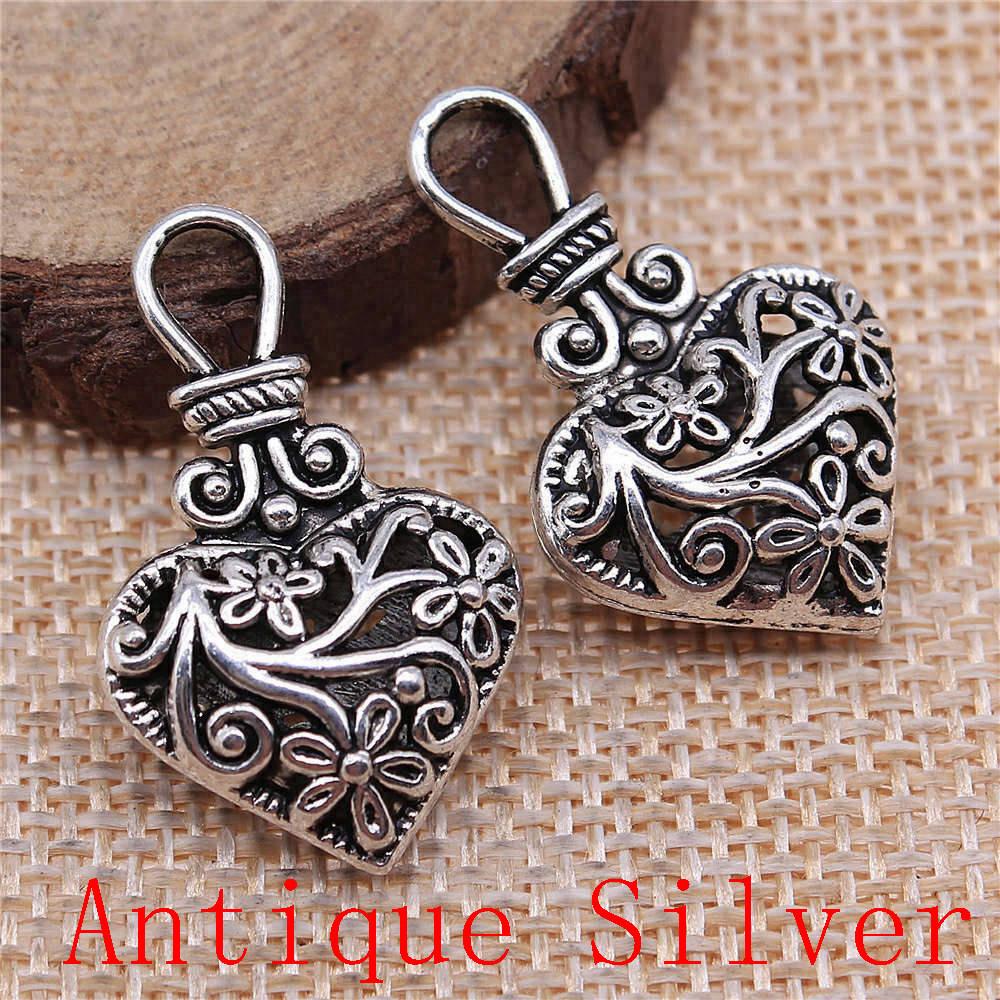 Big Heart Shaped Charms Pendant For Bracelet Necklace Jewelry Making Craft Findings