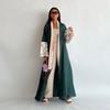 MQ136 Embroidered Floral Cardigan Robe Abaya - Women's Fashion Loose Outerwear for Dubai, Middle East, European & American Styles