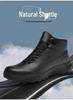 Men's Winter High-Top Velvet-Lined Outdoor Hiking Boots - Anti-Slip, Breathable, Large Size, Versatile Leather.