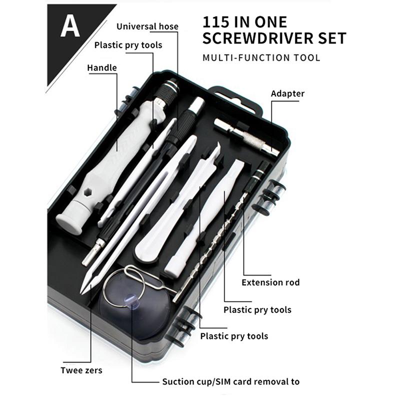 115 In 1 Precision Screwdriver Set Repair Tools Bits for Phone Laptop PC Watch
