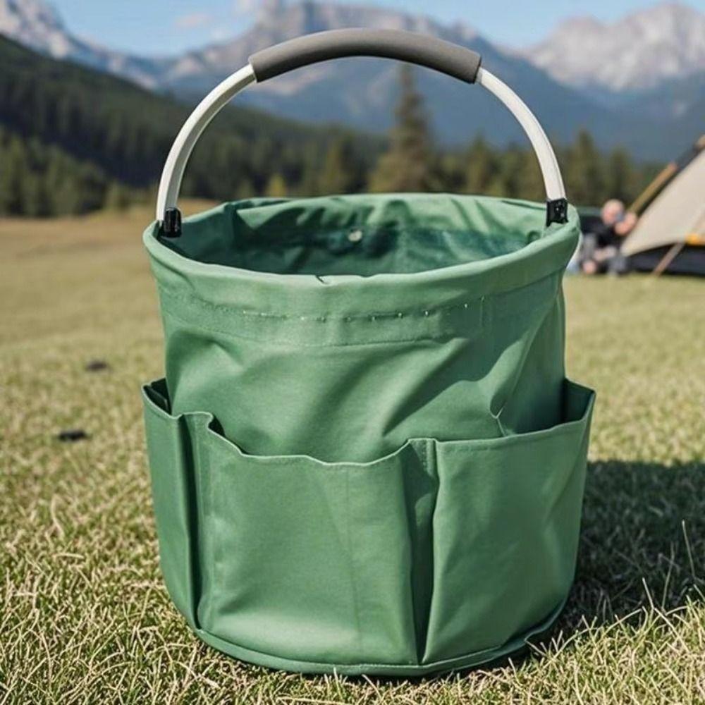 Multifunction Picnic Folding Basket Multi Pocket Electrician Toolkit Bucket  for Bathroom