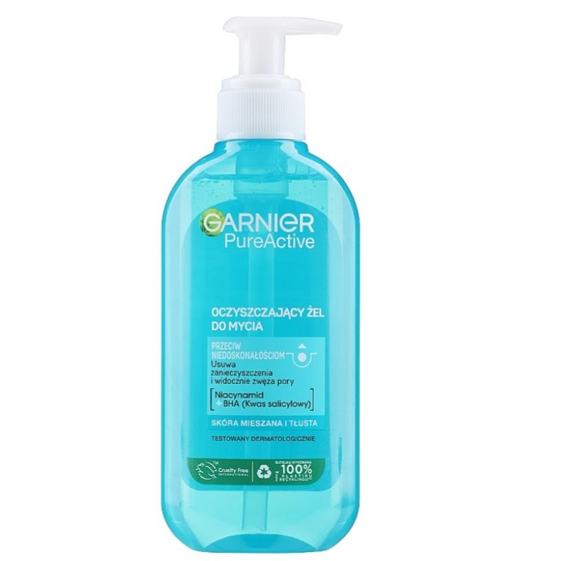 Garnier Pure Active Face Cleanser with Pump Dispenser, 200ml
