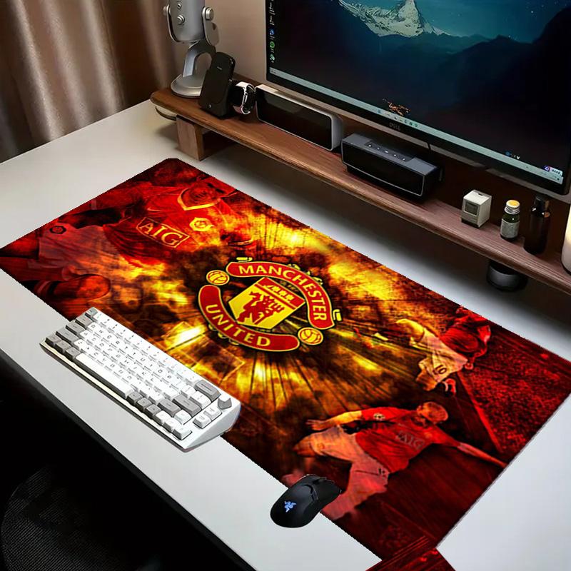 Football Manchester Crest Mouse Pad Office Desk Mat, Gaming Mouse Pad Mousepad, Keyboard pad,Heavy-Duty Non-Slip Rubber Backing, Gift