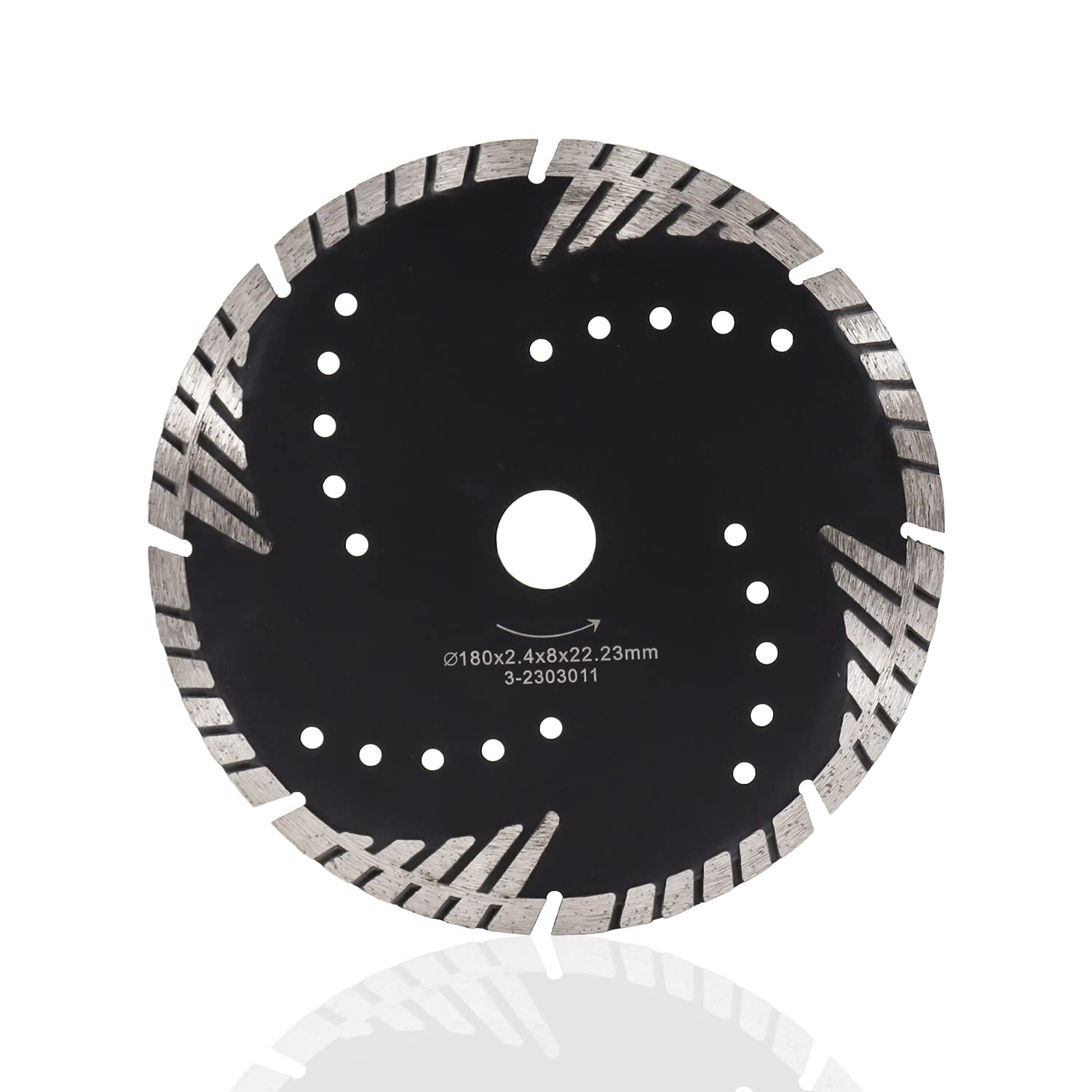 

Diamond Turbo Blade 8mm Segment Saw Blade for Wet and Z-LEAP Granite, Tile, Concrete, Brick, Dry, 7-Inch