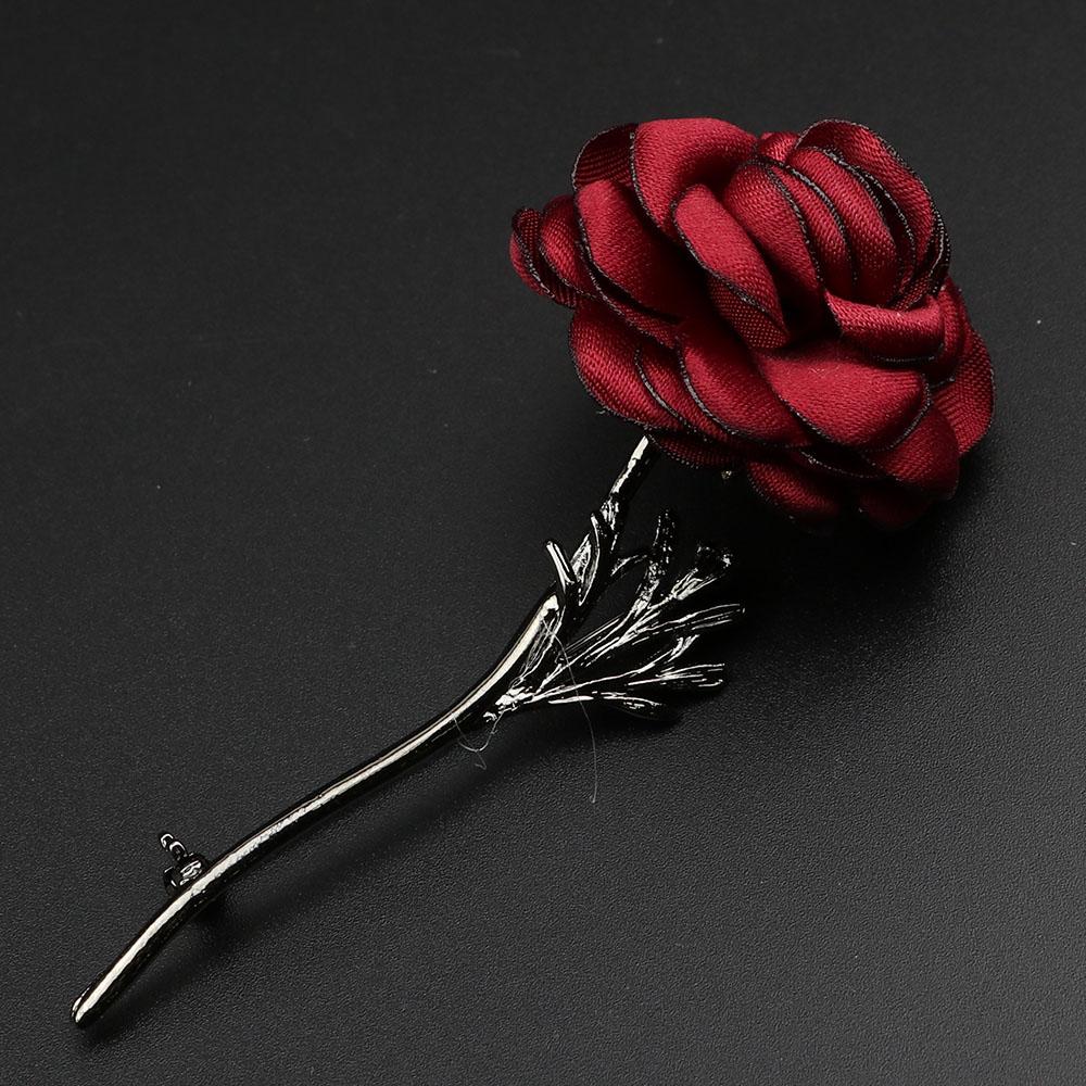 Men's Advanced Retro Breastpin Pin Golden Jewelry Rose Flower Banquet Brooch Stick Corsage Collar Pins Shirt Accessory Gift