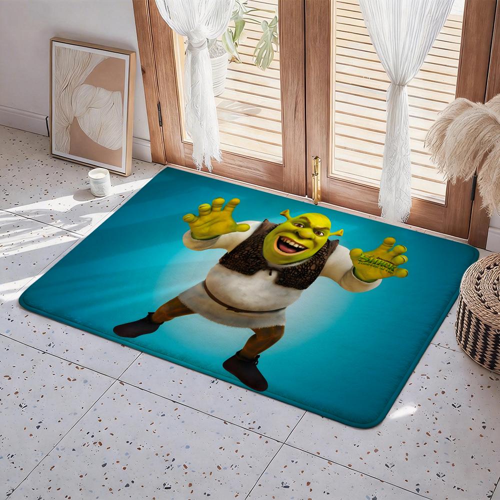 Cartoon S Shrek Floor Mat Eco Flannel Doormat Non Slip Odorless Indoor Floor Rug Soft Short Plush Home Mat