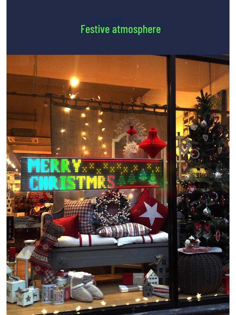 Bluetooth-Controlled LED Window Display: Flexible Scrolling Screen for Mobile App Use
