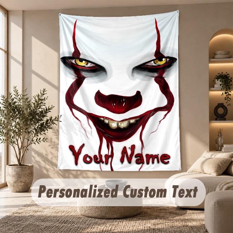 Tapestry Custom Name Text, Wall Hanging Tapestry Home Room DecorIT Pennywise
