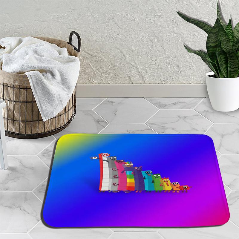 Karikatür Numberblocks Yatak Odası için Halılar Peluş Numarası Dolması Film Halı Başucu Alan Kilim Kaymaz Paspaslar