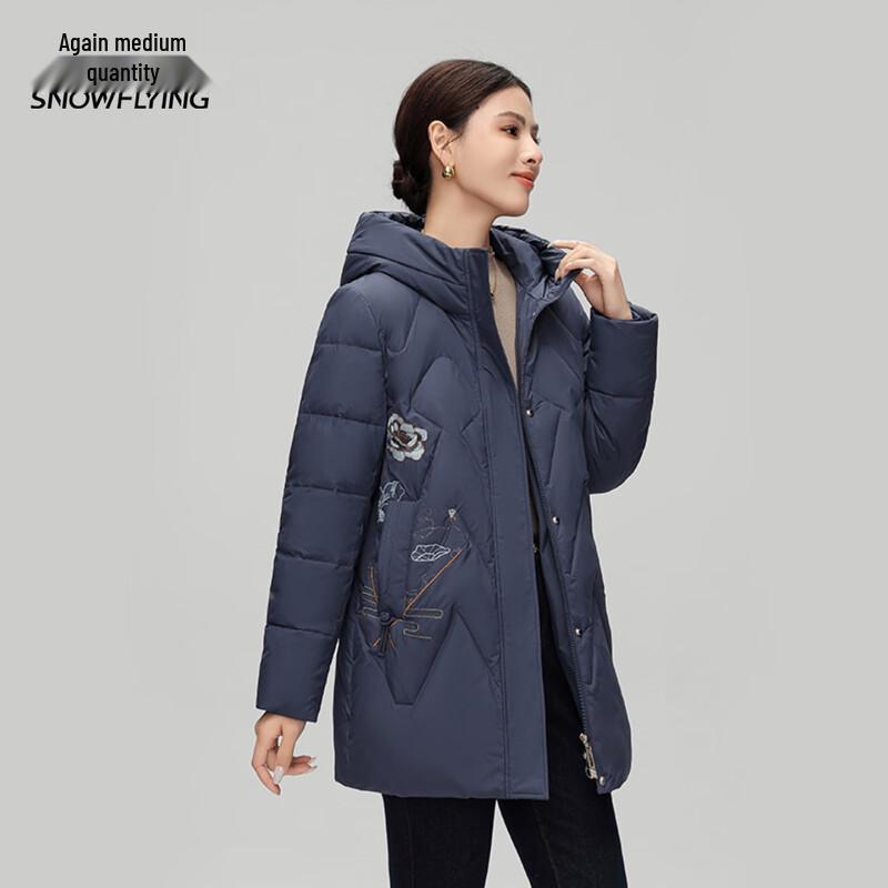 XueZhongFei Women's Mid-Length Hooded Down Jacket
