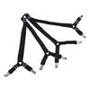 Elastic Crisscross Bed Mattress Sheet Straps Clips Triangle Grippers Holder Fasteners Black