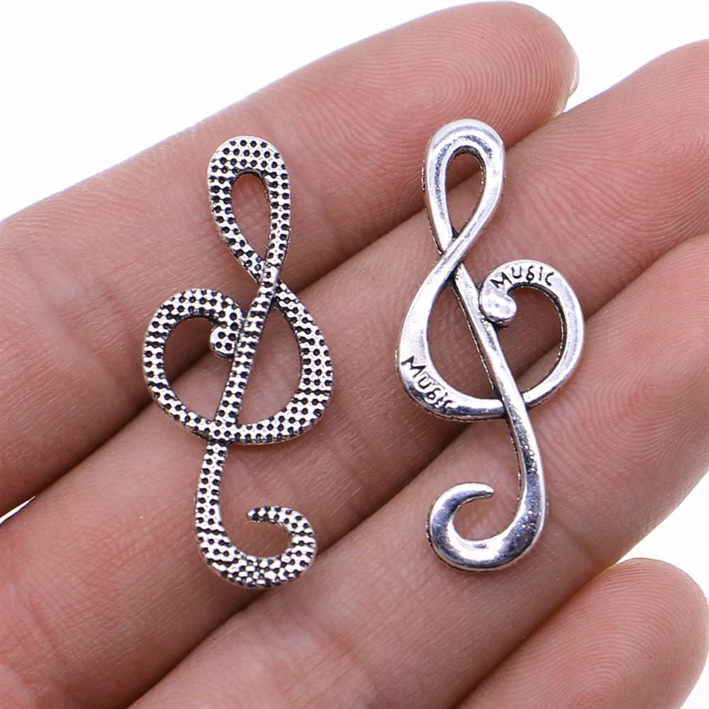 20pcs Music Charms Musical Note Charms For Jewelry Making Antique Silver Color DIY Crafts Making Findings Handmade Jewelry