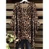 2026 Nueva Camiseta de Mujer Moda Leopardo Estampado 3D Tops Verano Sexy Cuello Redondo Manga Corta Camiseta Calle Casual Holgada Ropa de Mujer