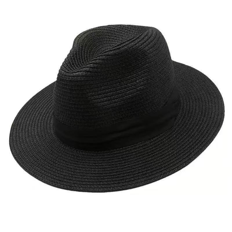 Summer bow raffia big brim straw hat women's new summer outdoor seaside beach sunshade sun hat