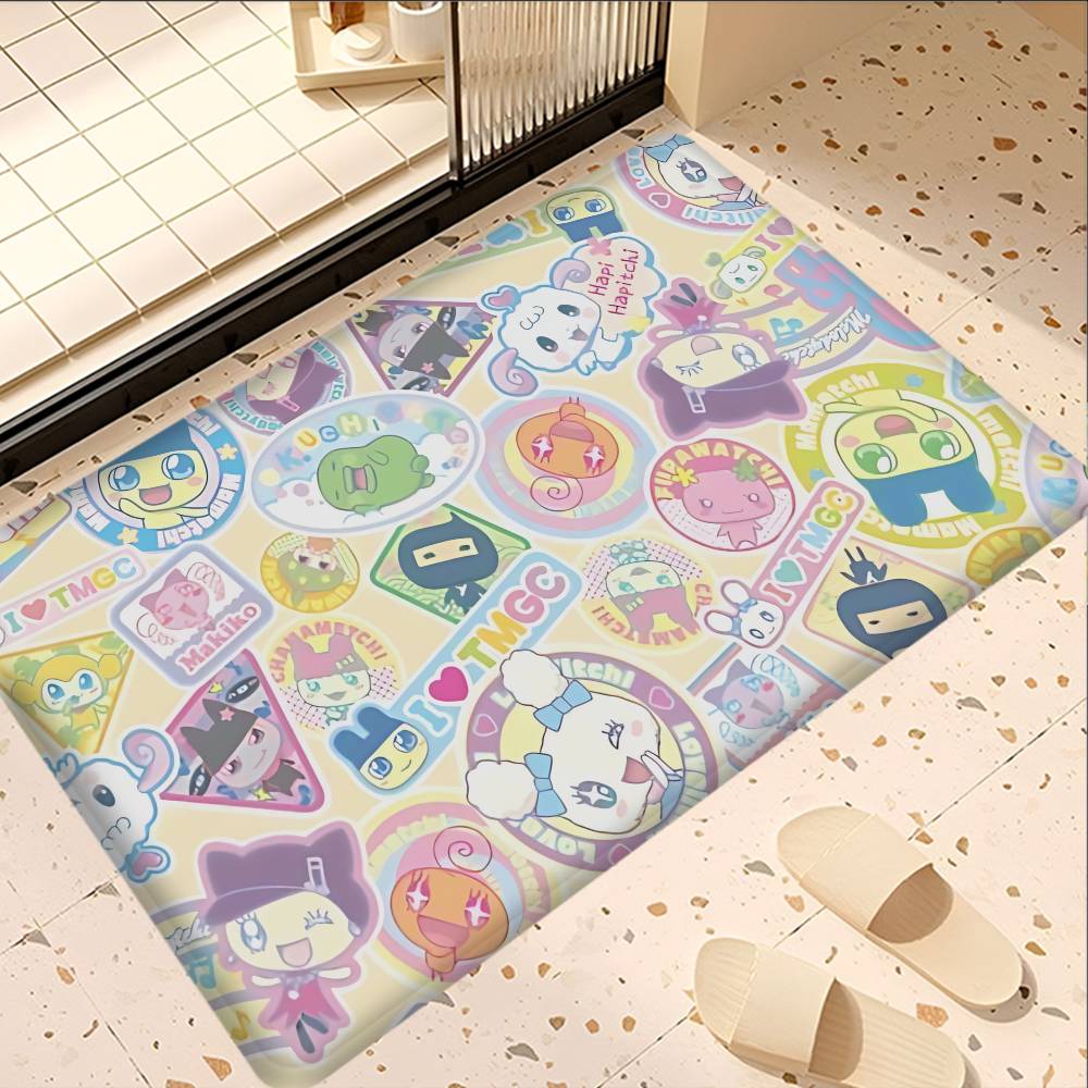 Classic T-Tamagotchi Cut Friend Game Bathroom Mat Anti-slip Absorb Water Long Strip Cushion Bedroon Mat Welcome Doormat