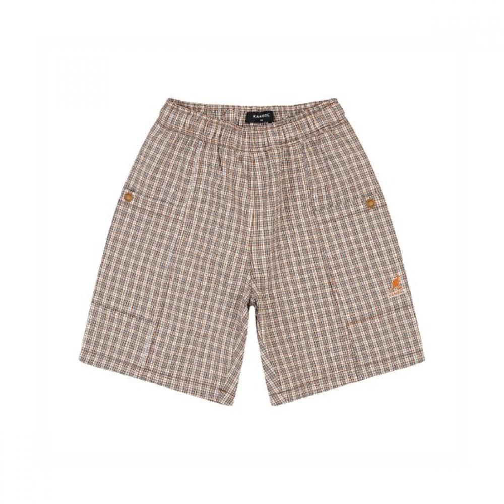 Kangol Kids Seersucker Check Shorts Brown Sa 0219 Braun/110