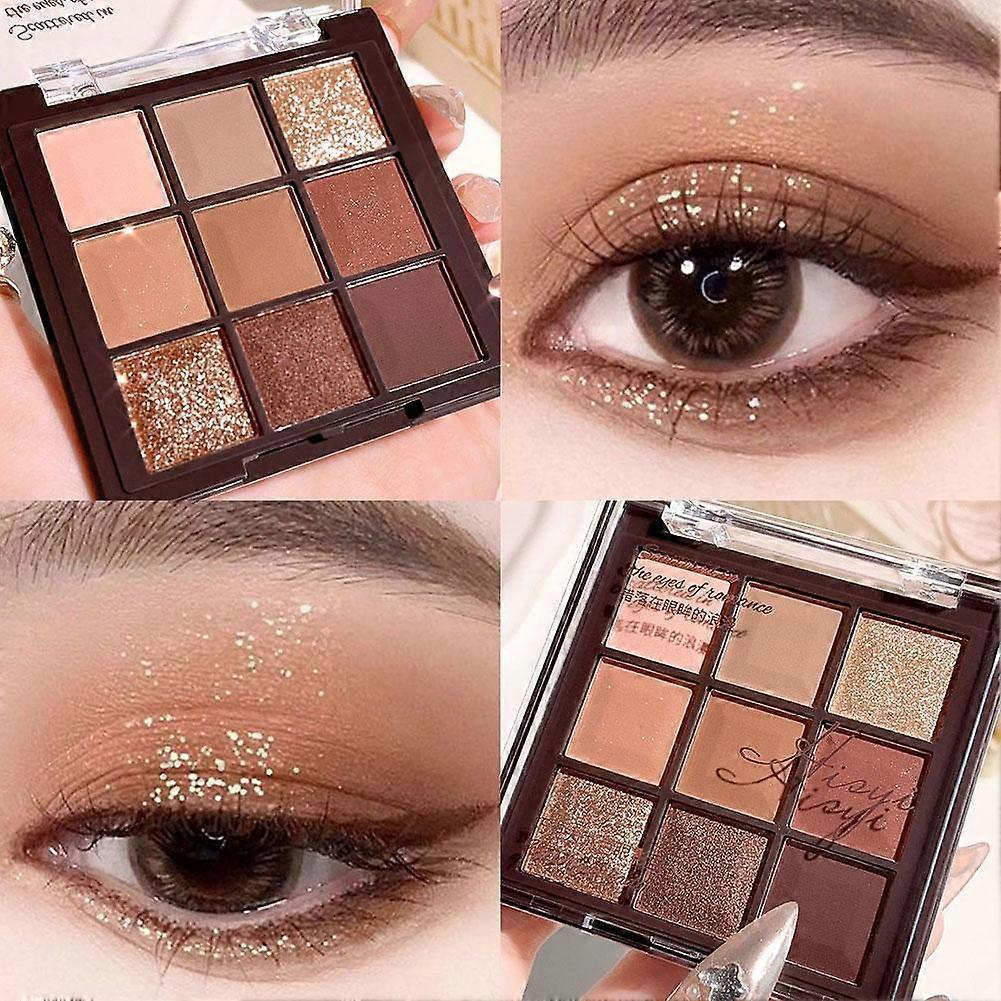 Chocolate Nine Color Eye Shadow Palette for Smoky and Daily Makeup with Silky Tones for Brightening and Contouring