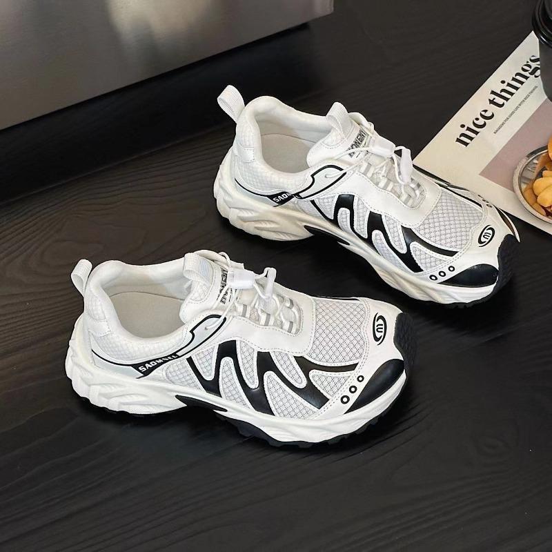 New Summer Platform Dad Shoes Women's Versatile Casual Sports Shoes Breathable Single Mesh Shoes Trendy Women's Shoes