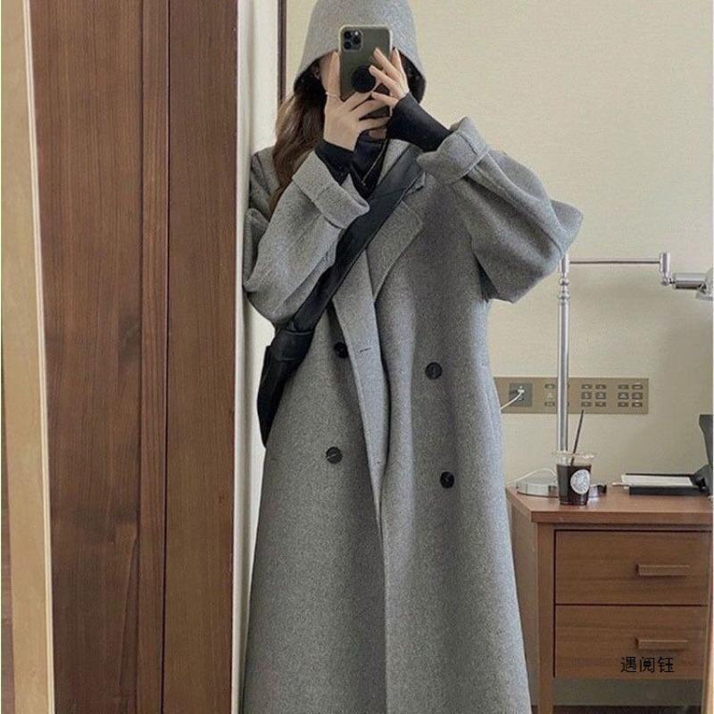 woolen coat down jacket down liner duck down medium and long, new thickened woolen coat for women in autumn and winter