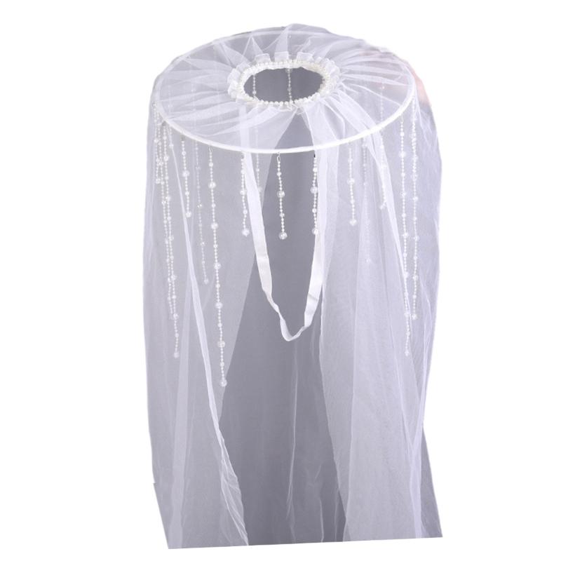 White Chinese Ancient Veils Hat Tradition Hat Douli Hat Role Playing Knight Hat for Authentic Historical