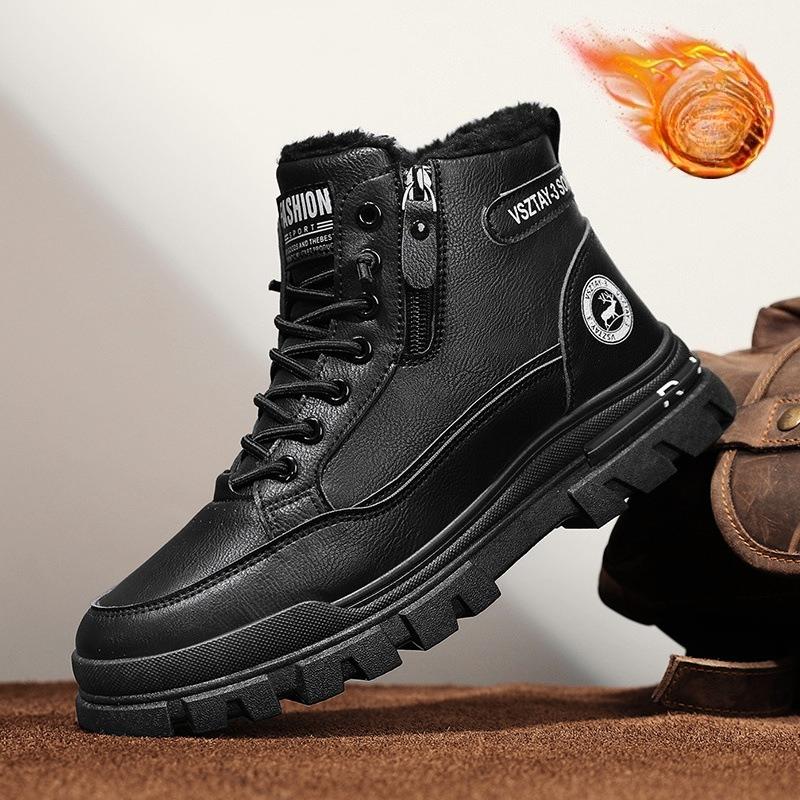 Zimní pánské martensky plyšové silné teplé pánské bavlněné boty venkovní vysoké pánské sněhule