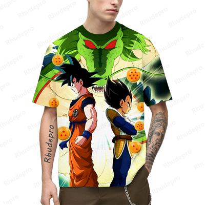 Anime Men's Streetwear Dragon Ball T-Shirt Goku Super Saiya Clothing Tops Children's Harajuku Style Shirts 2024 Trend