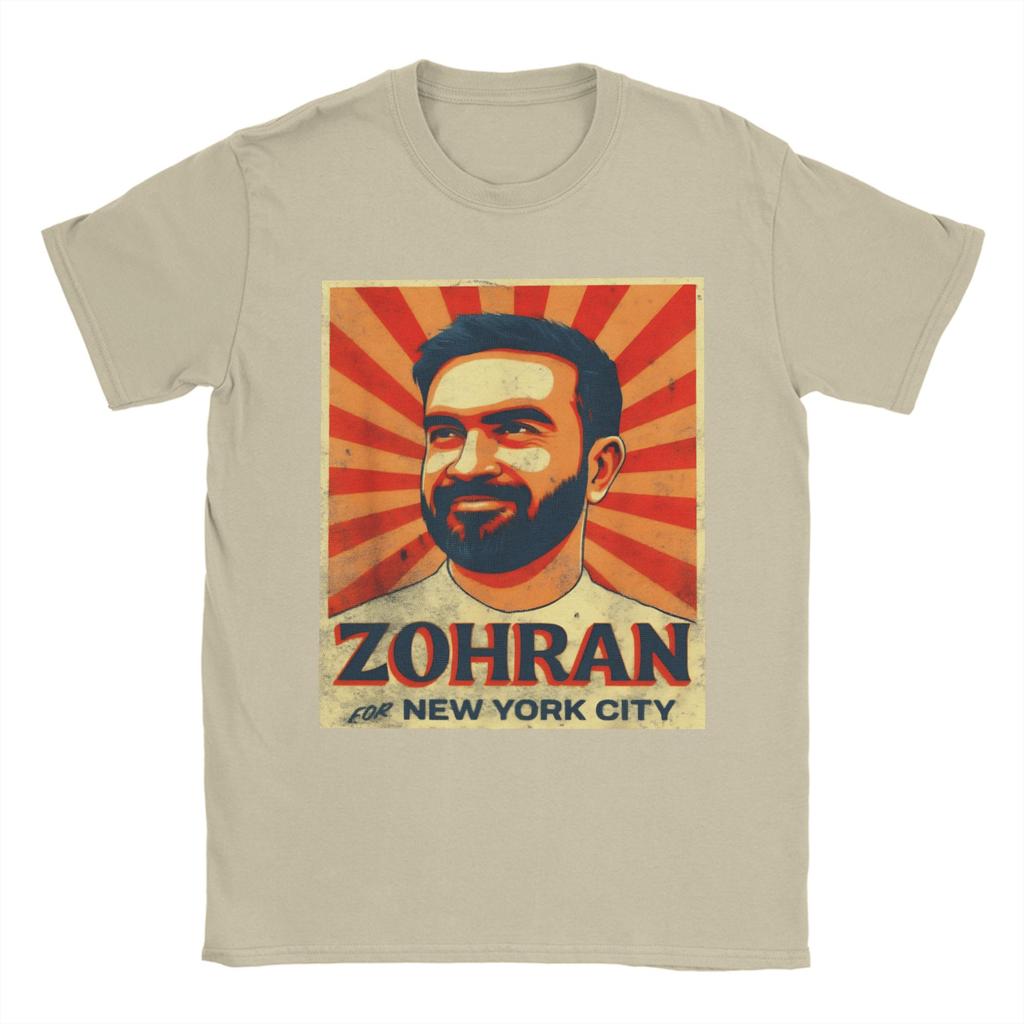Casual T-Shirt Summer Zohran Mamdani Hippie T-Shirts  100 Cotton Tee Shirt for Men Y2K Retro Design Short Sleeve Top Tees
