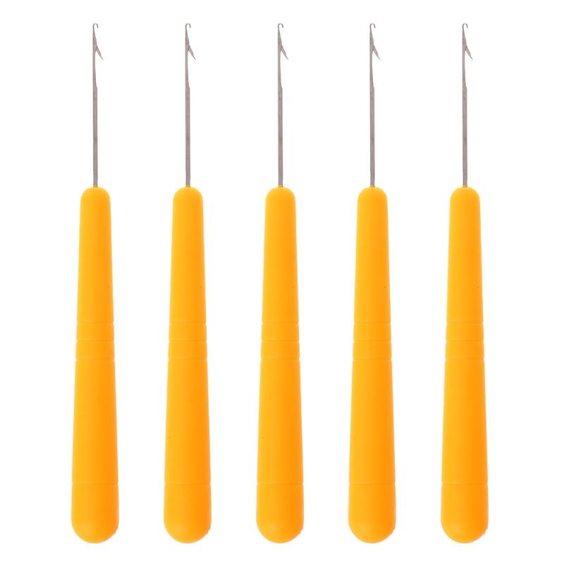 

5 шт. крючков для вязания крючком для иглы с защелкой для изготовления ковриков для вязания своими руками теплый желтый