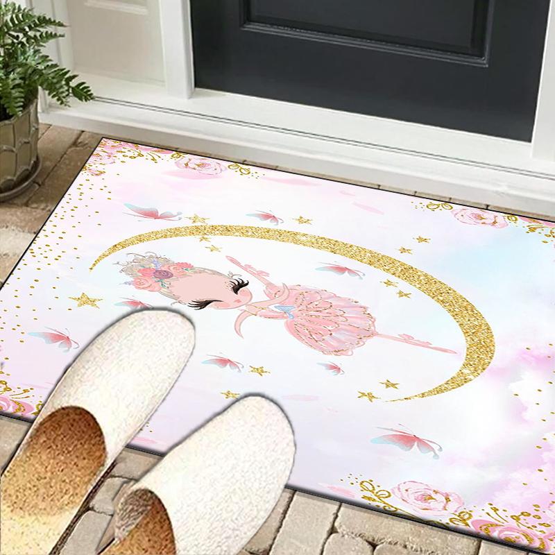 Dancing Ballerina In Pink Office Rug Chair Mat, Entryway Carpet, Suitable for Front Door, Bedroom, Living Room, Desk, Holiday Gift