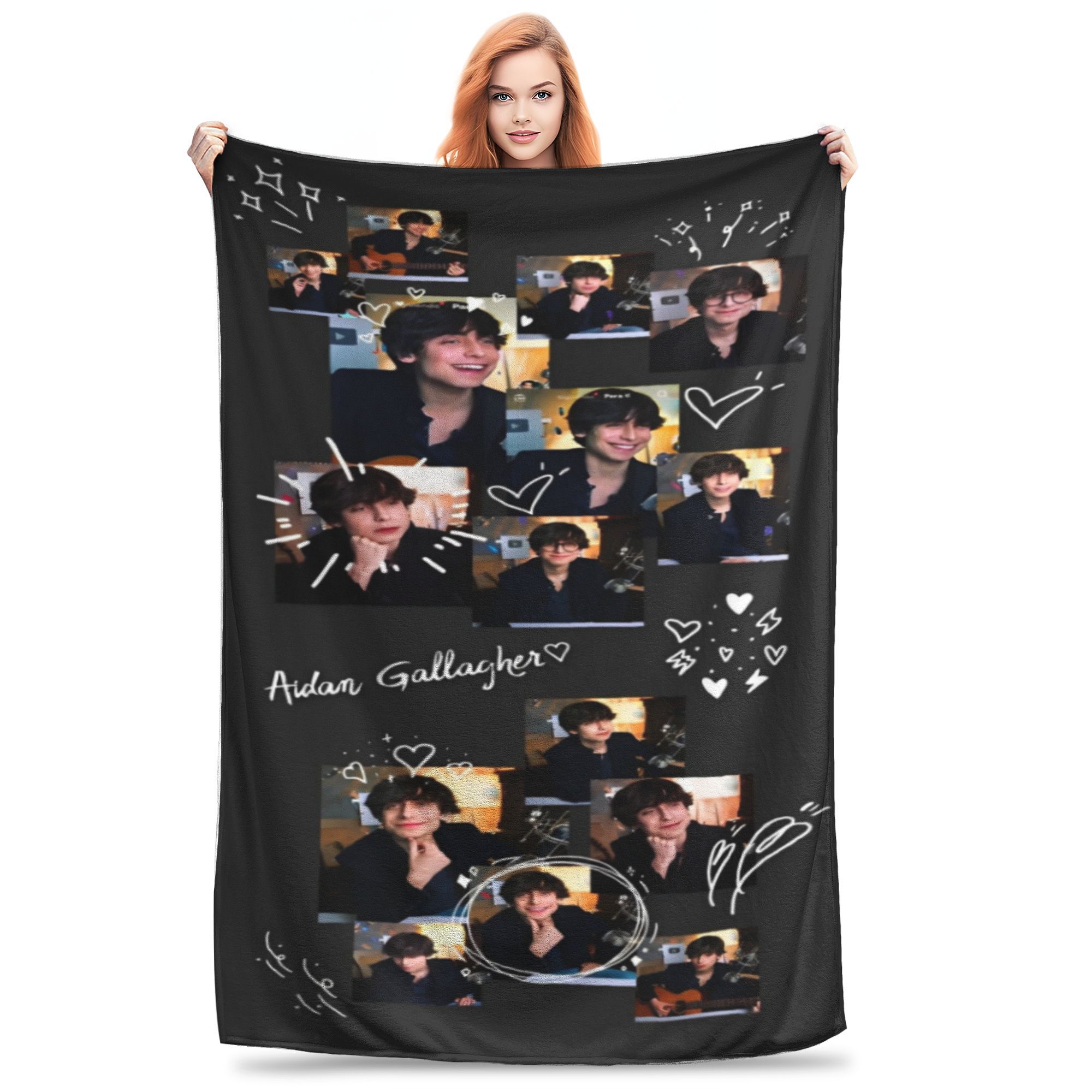 Stylish Aidan Gallagher Blanket Soft Coral Fleece Plush Cozy Throw Blanket Machine Washable 200x150cm 80x60in