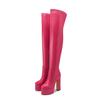 Elastic Women's Over the High Knee Boots Platform Sexy Winter Thigh High Boot Pink Black Green Red  Long Party Shoes Ladies