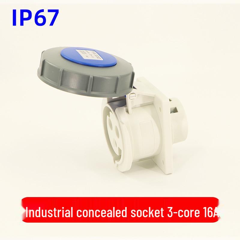 Waterproof 3-core 4-pin 5-hole Male-Female Aviation Plug Socket, Three-Phase Electrical Connector, 16A/32A, IP67.