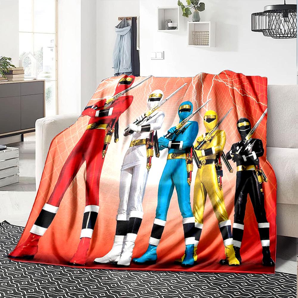 Power Rangers Team Flannel Blanket Super Soft Warm Cozy Blanket For Sofa Bed Office Travel Allseason Home Decor Gift