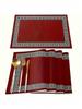[Elegant Placemat] 4pcs Elegant Red Placemat Set | Heat Resistant, Simple Chinese Design - Suitable For Holiday Banquets And Eve