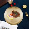 Stainless Steel Plate Reusable Dinnerware Stackable Serving Platter Round Metal Dinner Plate for BBQ Dessert Home Outdoor Hotel