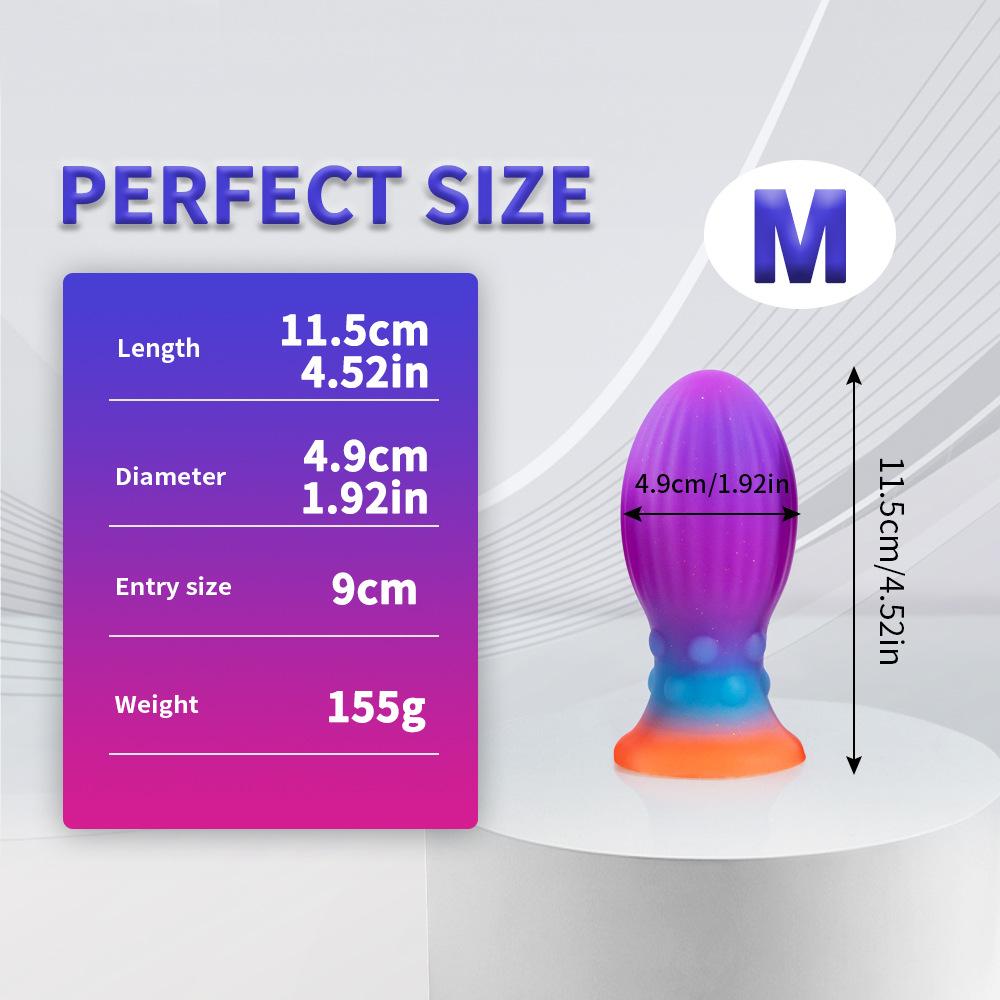 Irregular Anal Plug Super Thick and Colorful Luminous Anus Penis Liquid Silicone Masturbator  Soft Male and Female Sexual Products
