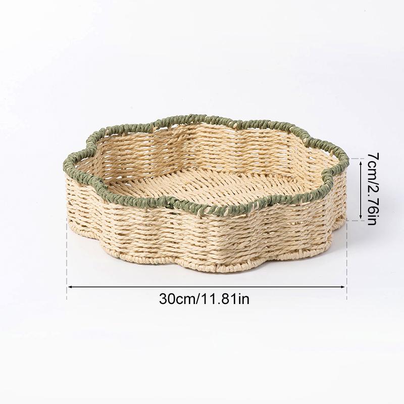 1Pc Snack Tray Vegetables Imitation Vine Household Storage Basket Fruits Weave High-capacity Paper Rope