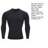 Men Compression Running T-Shirt Long Sleeve Crew Neck Breathable Sweat Absorption Quick Dry Jogging Workout Shirt