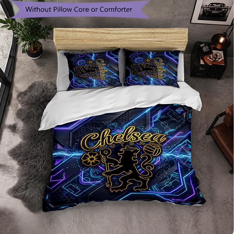Set Biancheria da Letto Chelsea FC Modello 3 Pezzi Morbida Copripiumino in Microfibra con Federe per Camera da Letto
