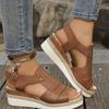 Large Size Straw Woven High-heeled Sandals 22 New Thick-soled Fish Mouth Roman Shoes One-word Buckle High-heeled Sandals