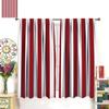 Red White Striped Curtains Vertical Stripe Geometric Modern Chic Style Curtain Bedroom Living Farmhouse Made Of Polyester Window Treatment