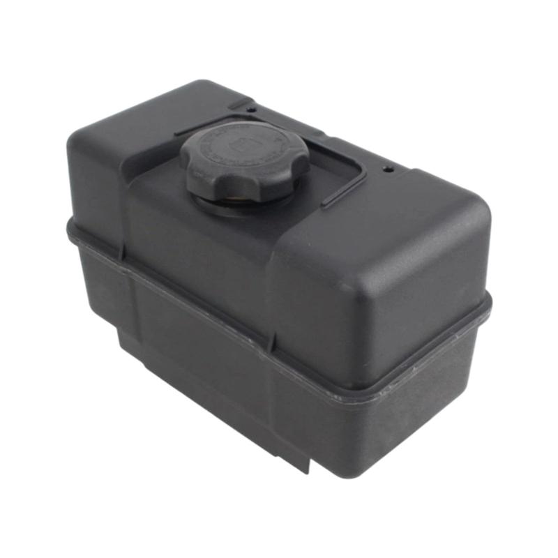 Lawn Mower Fuel Tank Replacement, Black Tank Assembly with Mounting Holes and Screw Cap, 17 x 14 x 18 cm Sizing