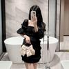 Elegant Gold Bright Silk Bowknot Evening Bag Chain Banquet Clutch Shoulder Bags Wedding Party