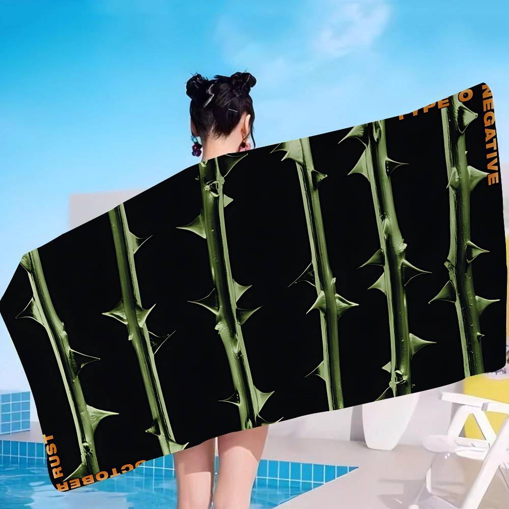 T-Type O N-Negative Band Anime Beach Swimming Towel Soft Absorbent Washcloth Children's Gifts For Kids Travel Camping Gym