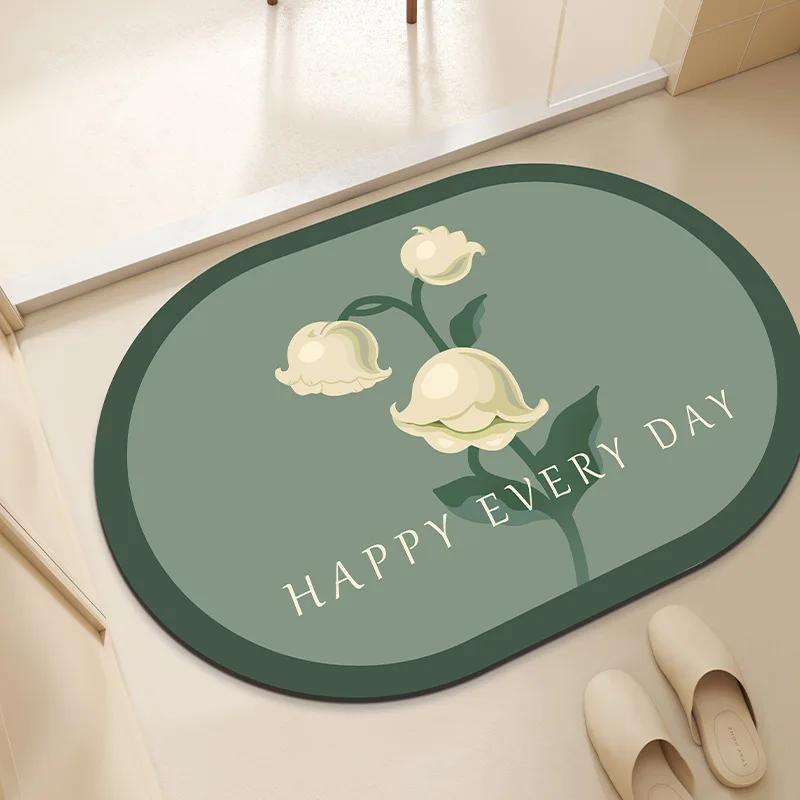 Toilet door floor mat Diatom mud absorbent non-slip mat Toilet carpet Bathroom floor mat Silicone door mat Household