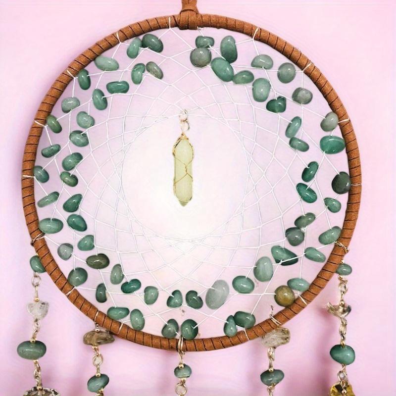 [Natural Gemstone Dream Catcher] Natural Green Gemstone 1pc Dream Catcher - Wind Chimes, Sun Catchers, Home Decor