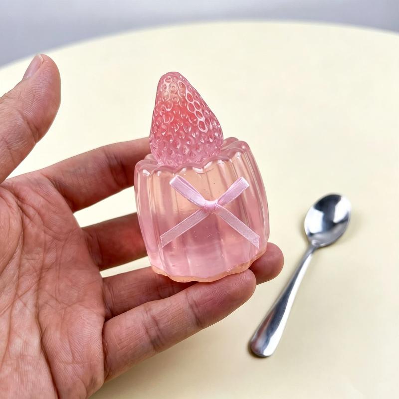 Strawberry Slow Rising Squeeze Fidget Toy Handmade Soft Thin Skin Stress Relief Toy For Daily Relaxation