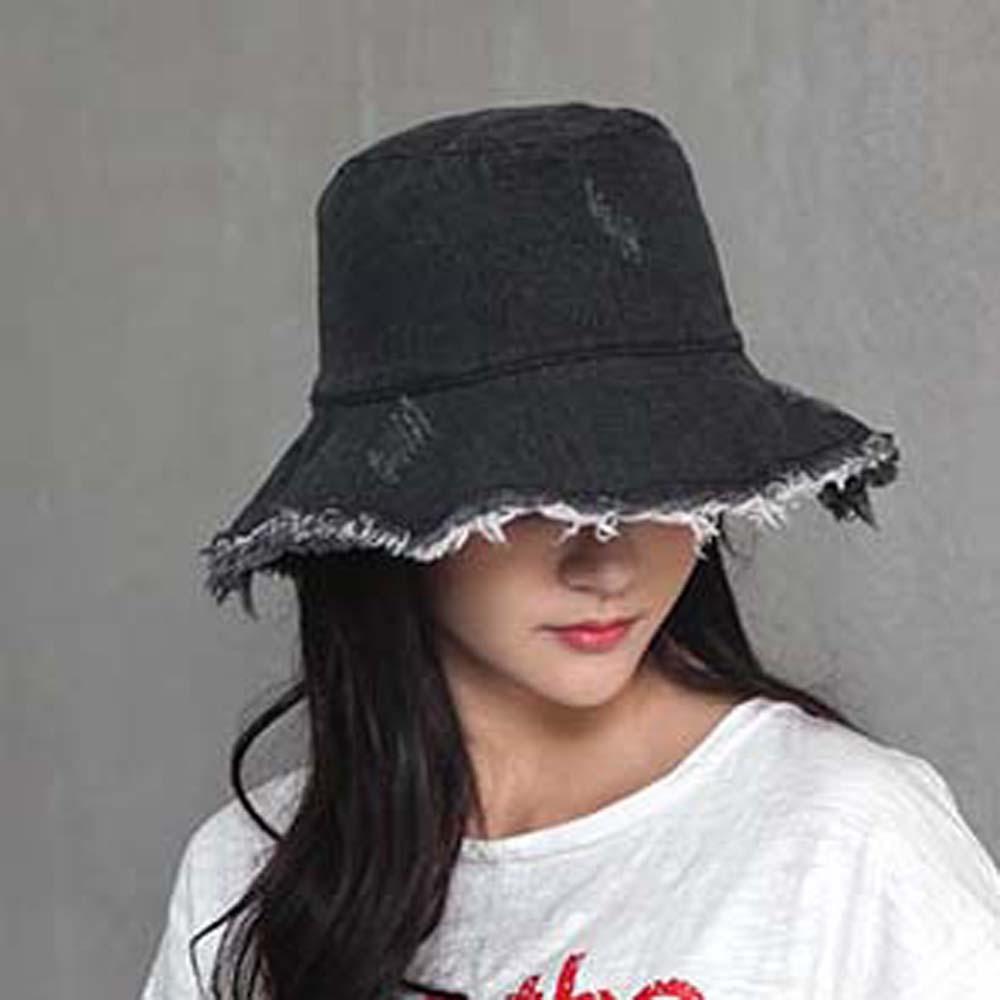Lightweight Shabby Fisherman Hat Retro Sun Protection Basin Cap Soft Denim Bucket Hats Men