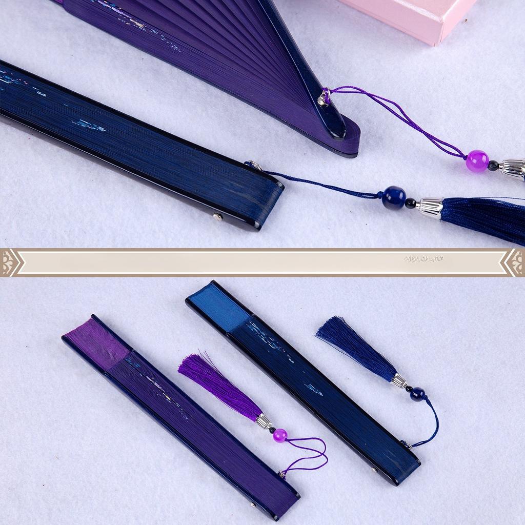 Chinese Style Bamboo Folding Hand Fan Feather Print Handheld Fan for Dance Photo Home Decor Gift